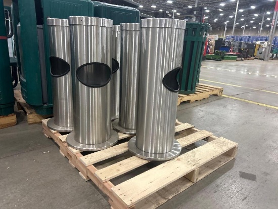 Global Industrial Wipe Dispenser and Trash Can, 10" Diameter 31" Height
