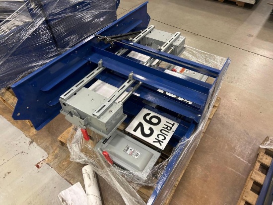 Lift Equipment Double Charging Stands, Two Safety Switches Per Stand 57" x 15" x 36"
