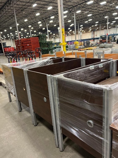 Dark Brown Cubicle Desks, 59" x 26" x 30"