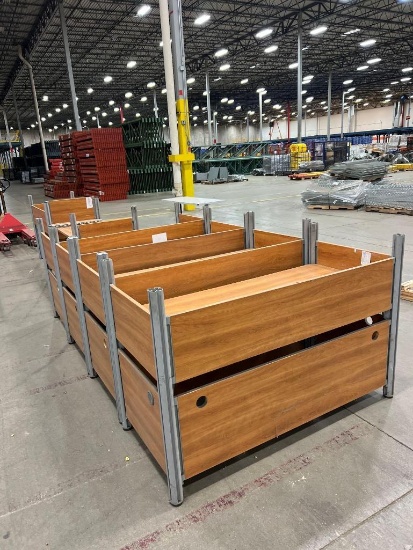 Light Brown Cubicle Desks, 59" x 26" x 30"