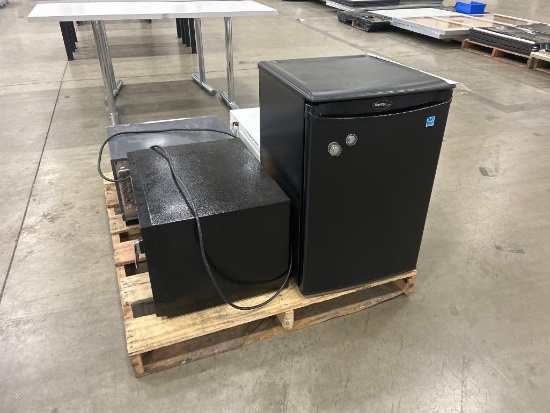 Dandy Mini Fridge and Sharp and Amana Microwaves