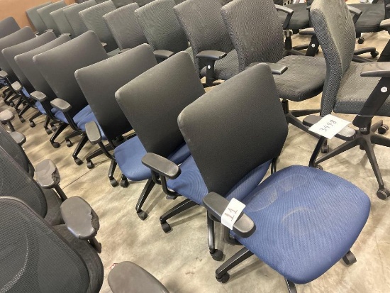 Black and Blue Office Chair Rolling