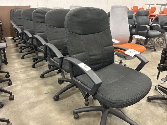 Textured Black Office Chair on Wheels