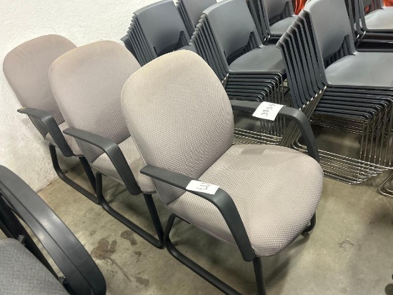 Gray Cushioned Waiting Room Chair
