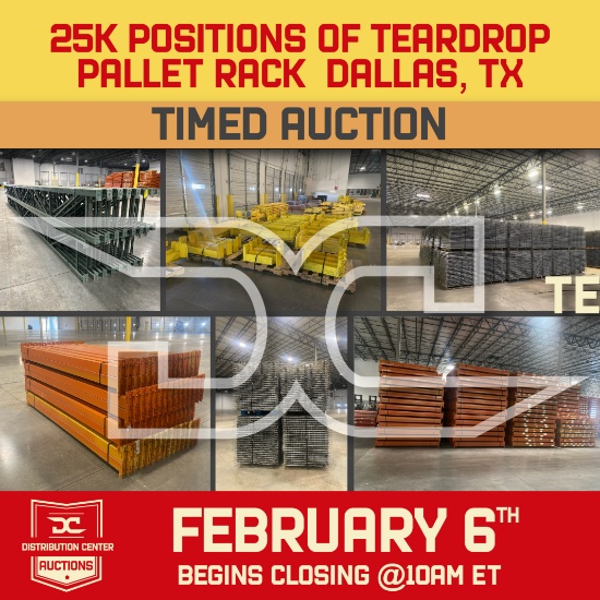 25K Positions Teardrop Pallet Racking Dallas, TX
