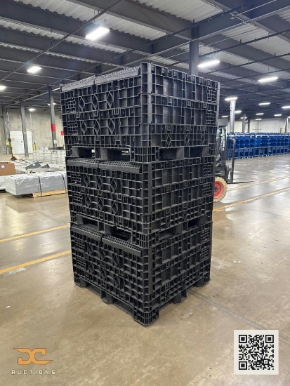 (3) Big Heavy Duty Plastic Black Gaylords
