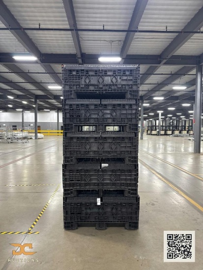 (5) Medium Heavy Duty Plastic Black Gaylords