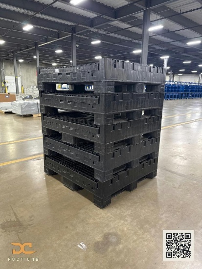 (5) Small Heavy Duty Plastic Black Gaylords