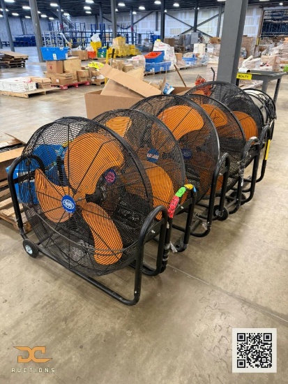 (5) Global Industrial 36" High Velocity Floor Fan | On wheels