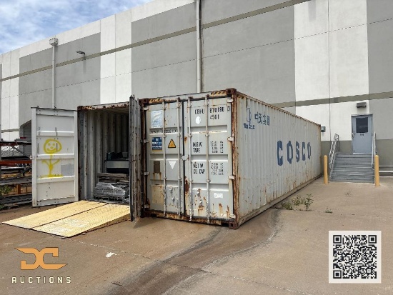 (1) CIMC Storage Container - 40' x 8' x 116" - 2700 Cubic Feet - 3' x 3' Window Hole