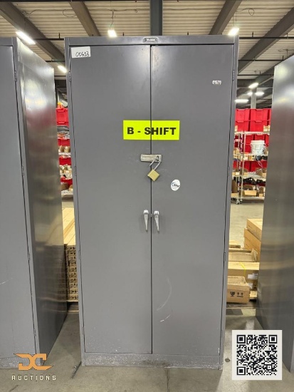 (1) Tennsco Gray Storage Cabinet Containing Tools and Hardware