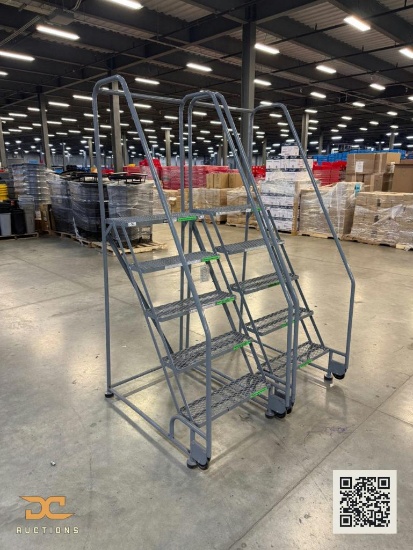 (2) 6' Cotterman Rolling Step Ladder w/ Work Platform | 7 Step Stock Picking Ladder