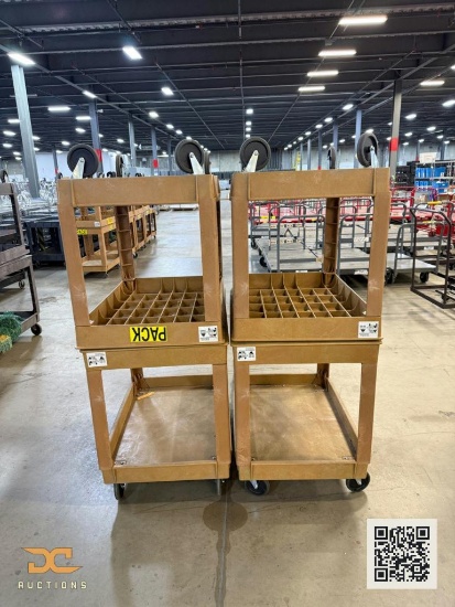 (4) Rolling Warehouse Utility Carts | Two Levels