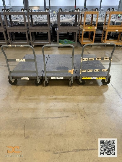 (3) Uline Plastic Platform Utility Cart