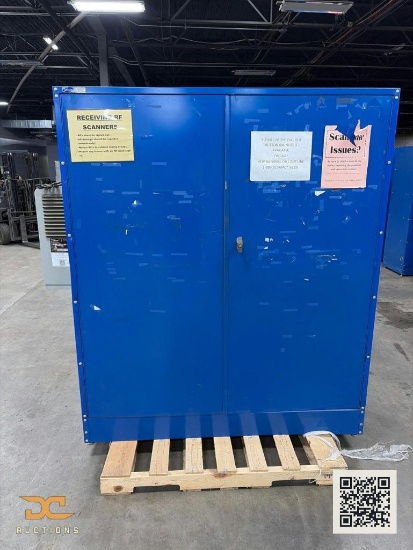 (1) Heavy-Duty Steel Double-Door Storage Cabinet | Blue
