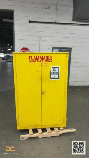 (1) Se-Cur-All Yellow Flammable Liquid Single-Door Storage Safety Cabinet - Double Door