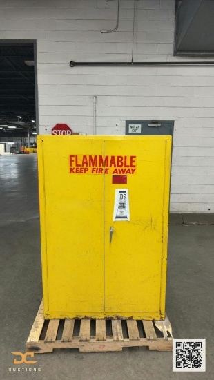 (1) Eagle Flammable Liquid Safety Storage Cabinet - 45 Gallon, Yellow, Double Door