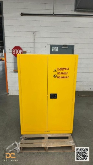 (1) Condor Yellow Flammable Liquid Safety Storage Cabinet - 45 Gallon Capacity, Double Door