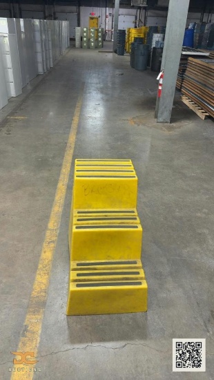 (3) Yellow Polyethylene 3-Step Safety Step Stool / Work Platform