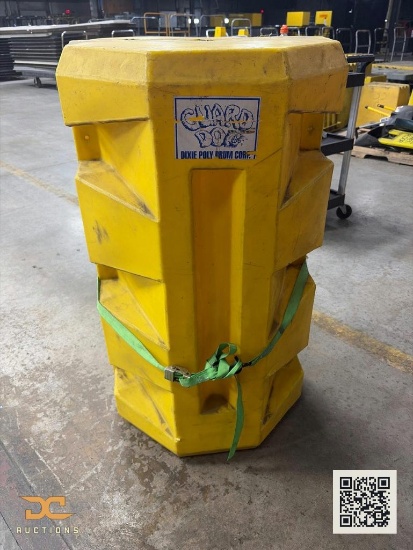 (1) Guard Dog by Dixie Poly Drum Corp | Yellow Poly Column Protector / Rack Guard Bollard