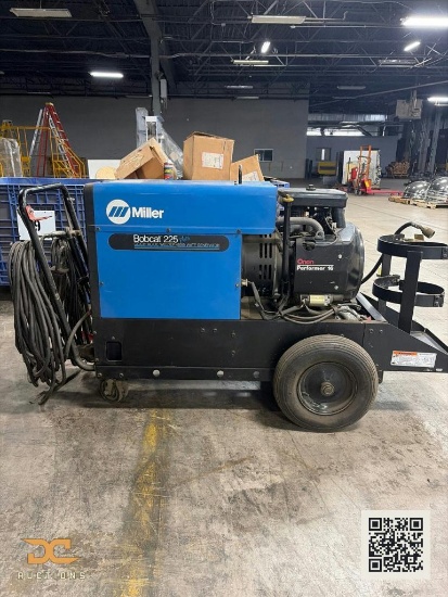 (1) Miller Bobcat 225 Plus | Engine-Driven Welder/Generator with Onan Performer 16 on Wheeled Cart