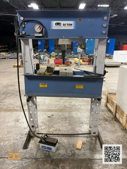 (1) OTC Tools & Equipment 55-Ton Hydraulic Shop Press with Foot Pedal