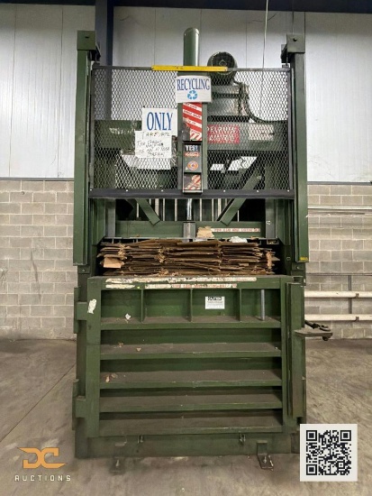 (1) PTR Baler | Vertical Cardboard Baler | 3-Phase Electric Hydraulic Baler with Ejector Chain