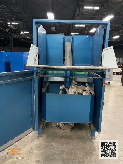 (1) Industrial Vertical Trash Compactor / Waste Compactor Blue Steel, Self-Contained