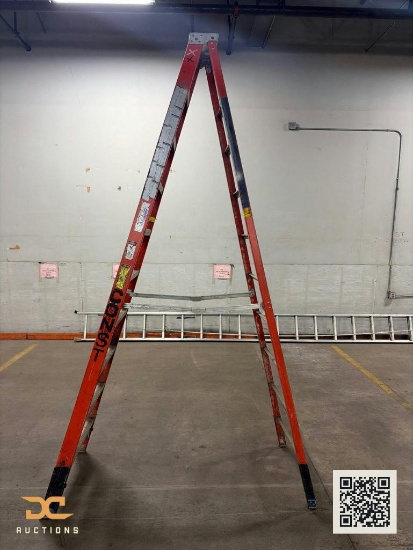 (1) Fiberglass A-Frame Step Ladder | Orange, Heavy-Duty, Non-Conductive
