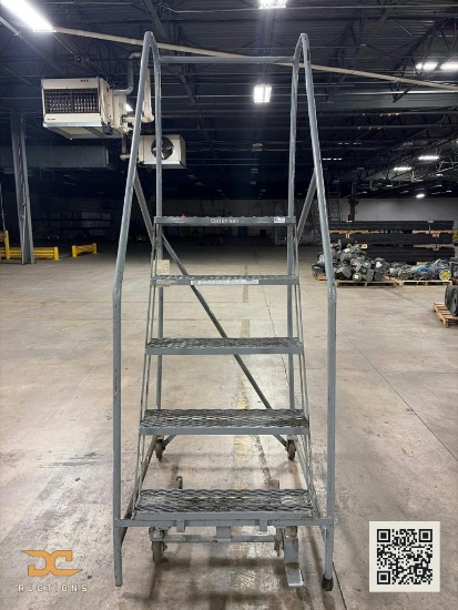 (1) Cotterman 5-Step Rolling Safety Ladder with Handrails
