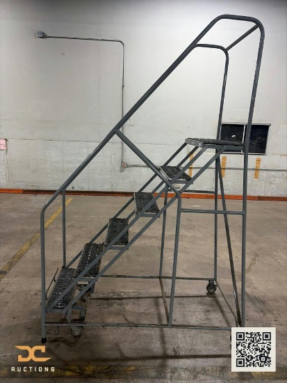 (1) Cotterman Rolling Safety Ladder | 6-Step Steel Industrial Rolling Ladder