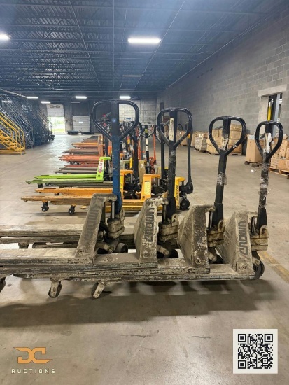 (4) Crown Manual Pallet Jacks | White