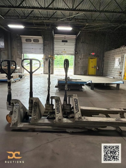 (4) Crown Manual Pallet Jacks | White