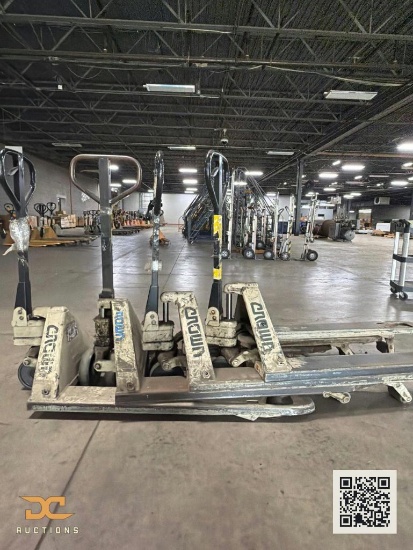 (4) Crown Manual Pallet Jacks | White
