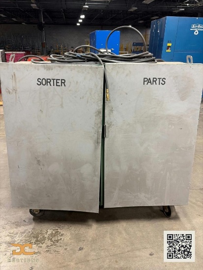 (1) Industrial Sorter Control Cabinet with Parts Cabinet | Wheeled Enclosure Set with Cabling