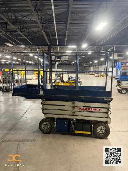 (1) Marklift Electric Scissor Lift | Blue | Warehouse/Indoor Use