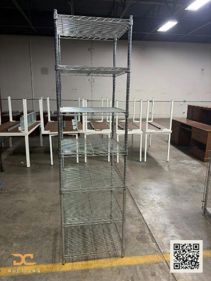 (1) Chrome Wire Shelving Unit | 6-Tier Freestanding Storage Rack