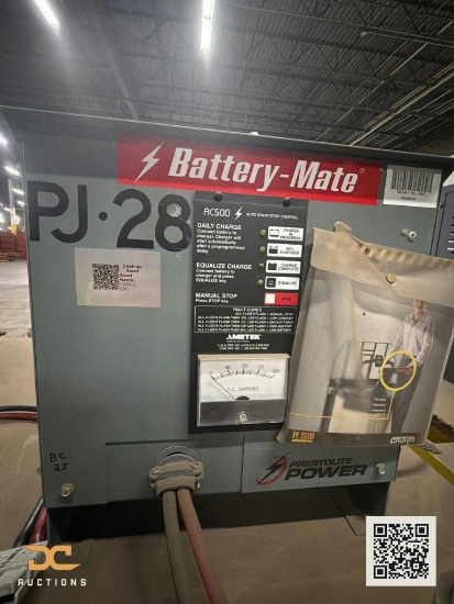 (1) Prestalite Power Battery-Mate PJ-28 Industrial Forklift Battery Charger with AC500 Auto