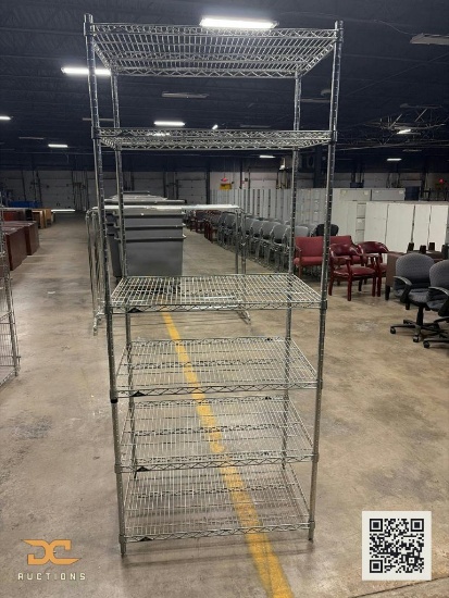 (1) Chrome Wire Shelving Unit | 6-Tier Freestanding Storage Rack