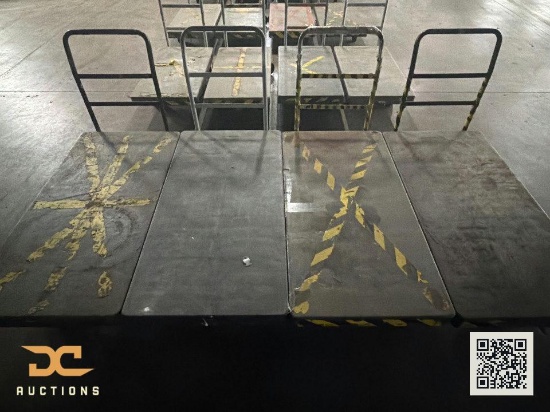 (4) Heavy-Duty Steel Platform Cart w/ Push Handle