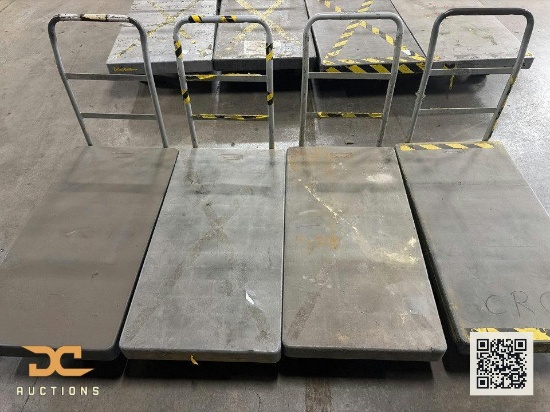 (4) Flat Bed Platform Carts w/ Push Handle