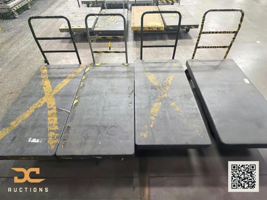 (4) Flat Deck Platform Carts w/ Handle