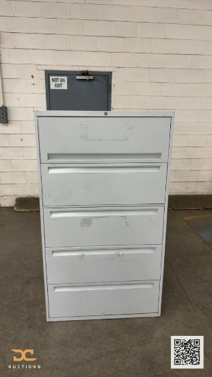 (10) 5-Drawer Lateral Metal File Cabinet - Light Gray