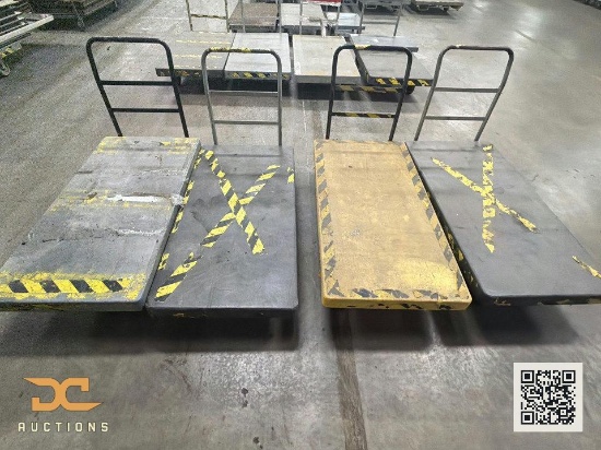 (4) Heavy-Duty Platform Carts with Push Handle