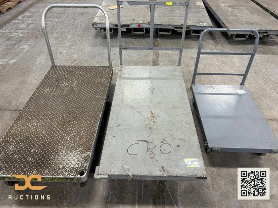 (3) Flat Bed Platform Carts | Mixed Lot