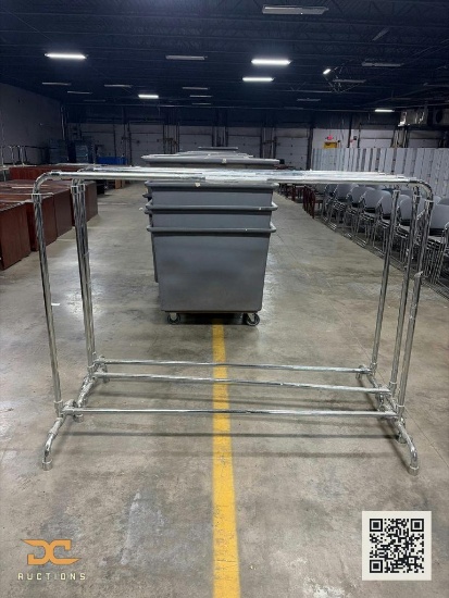 (3) Chrome Garment Rack | Heavy-Duty Retail/Warehouse Clothing Rack