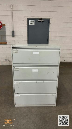 (9) 4-Drawer Lateral Metal File Cabinet, Light Gray