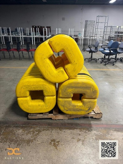 (3) Yellow Plastic Column Protectors