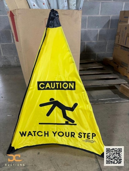 (60) Handy Cone Pop-Up Caution Safety Cone | Watch Your Step Floor Safety Signs