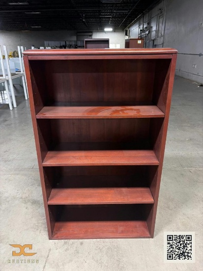(1) Cherry Wood Laminate 4-Shelf Bookcase | Office Furniture